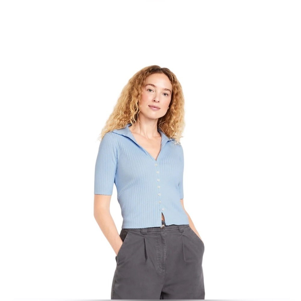 Rain Drop S Knit Short Sleeve Top